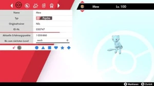 Mew Shiny | LVL 100 | Legal + Onlinefähig | Pokemon Schwert & Schild - Bild 1 von 3