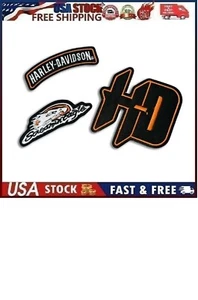 3pc Embroidered Harley-Davidson Emblem Iron On Patches for Motorcycle Lovers - Picture 1 of 8