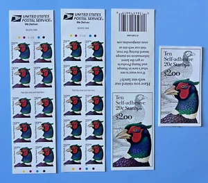 Scott #3050a 20¢ Ring Necked Pheasant | 4 Booklets of 10 = 40 Stamps FV$8 - 1998 - Picture 1 of 3