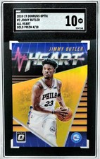 📈 GOLD SGC 10 POP 1 JIMMY BUTLER 📈 2018-19 DONRUSS OPTIC ALL HEART PRIZM #2