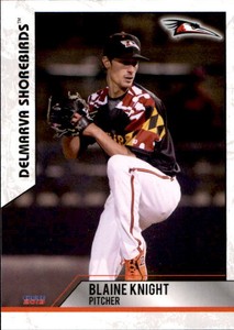 2019 Delmarva Shorebirds Choice #18 Blaine Knight Bryant Arkansas Baseball Card