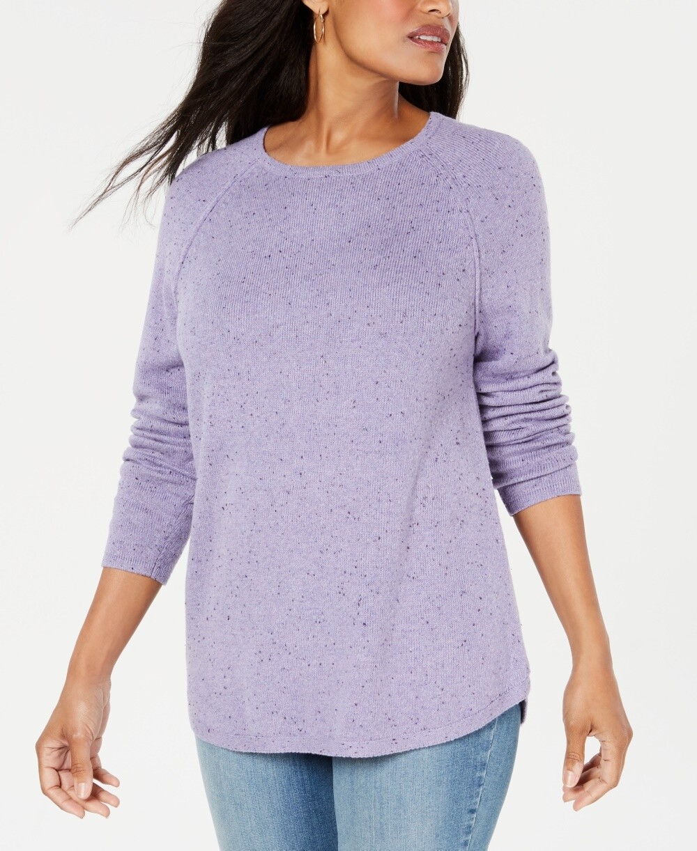 Karen Scott Women's Curved Hem Sweater 