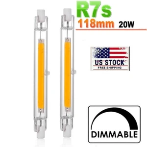 Dimmable Glass R7s 118mm LED Bulb 20W Lampadas Replace Halogen Spotlight 3000K - Picture 1 of 9