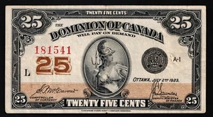Dominion Of Canada 1923 25 Cent Shinplaster McCavour - Saunders 181541 - Picture 1 of 2
