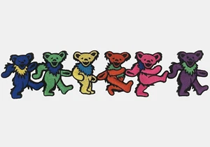 Grateful Dead Dancing Bears GROß Connected Logo Patch bestickt Bügelbild Aufnähen - Bild 1 von 6