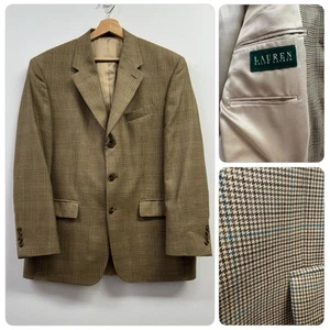 Traje Chaqueta Lauren Ralph Lauren Pata de Gallo Para Hombres 42R Blazer Lana Tweed Suave LEER - Imagen 1 de 18