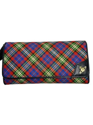 Cartera larga Vivienne Westwood a cuadros multicolor para mujer Foto 1 de 4