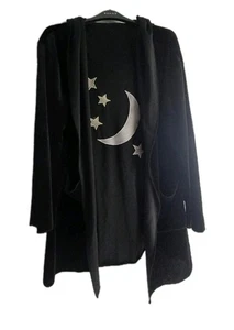 Ladies 20/22 Black Velour Cape Jacket Star & Moon Design Evening/Christmas party - Picture 1 of 3