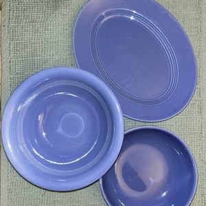 Homer Laughlin Harlekin Mauve Blau Fiesta 3 Teile Set HLC - Bild 1 von 9
