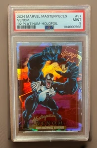 2024 Upper Deck Marvel Masterpieces ‘92 Platinum - Venom HOLOFOIL PSA 9 Mint 🔥 - Picture 1 of 2
