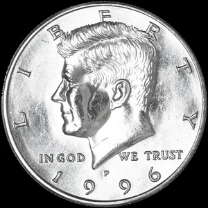 1996 P Kennedy Half Dollar Clad US Coin "Average Circulation" - Picture 1 of 3