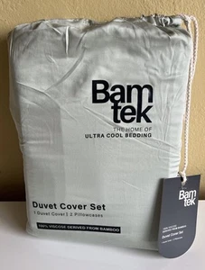 Set copripiumino Bamtek 3 pezzi - 100% viscosa di bambù. Sage. King Size. NUOVO - Foto 1 di 8