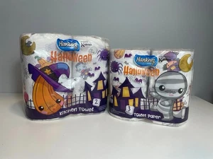 Hankeez Halloween carta assorbente e carta igienica rotoli zucca ragnatela 4 rotoli - Foto 1 di 5