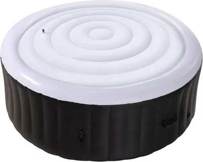 Cubierta de bañera de hidromasaje inflable de 4,5 pies - Tapa de ahorro de energía para bañera de hidromasaje redonda - Plegable Foto 1 de 4