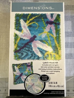 Dimensions DRAGONFLIES Latch Hook Kit #72-75206 - Image 1 of 4