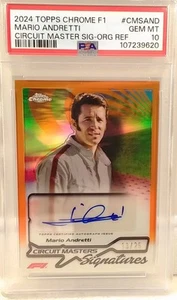 2024 Topps Chrome F1 Mario Andretti Circuit Masters Auto Orange /25 Psa 10 POP 2 - Bild 1 von 2