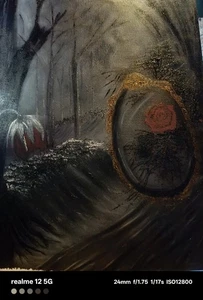 REFLECTION OF BEAUTY OIL ORIGINAL PAINTING SIGNED BY ARTIST ONE OF A KIND GOTHIC - Picture 1 of 2