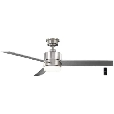 Hampton Bay Madison 52 in. Brushed Nickel Ceiling Fan w/ Integrated LED & Remote - Image 1 of 4