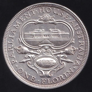 Australia 1927 Un Florín 2/- Jorge V (Casa del Parlamento) - EF - Imagen 1 de 3