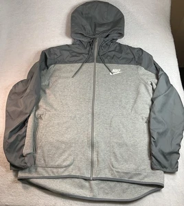 Nike Hoodie Blue Tag Herren XL grau durchgehender Reißverschluss Advance 15 Fleecejacke Y2K Vintage - Bild 1 von 8