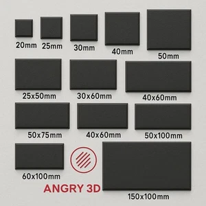 Miniature Square Bases -Warhammer 40k ,DND, ADLG, DBA Miniatures! Various Sizes! - Picture 1 of 4