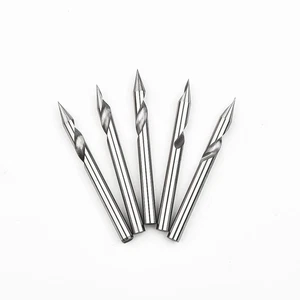 5pcs 30° V Groove Engraving Tool Flat Bottom CNC Spiral Router Bits 1/8 Shank - Picture 1 of 24