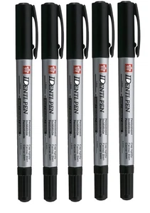 Schwarze Identipen Marker - 5er Set Permanent Kunststifte mit feiner Spitze - Bild 1 von 7