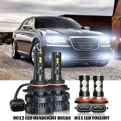 For 2011-2014 Chrysler 300 Led Headlight Hi/Lo+Fog light Combo Bulbs 4pcs white - Image 1 of 4