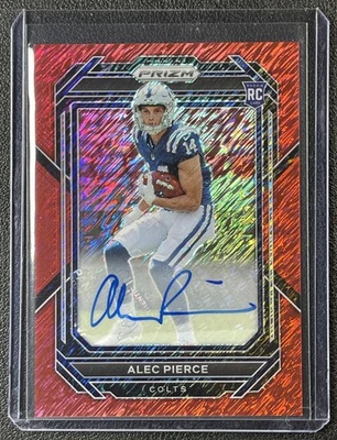 ALEC PIERCE 2022 PANINI PRIZM #330 ROOKIE AUTO RED SHIMMER RC 28/35 COLTS - Image 1 of 2
