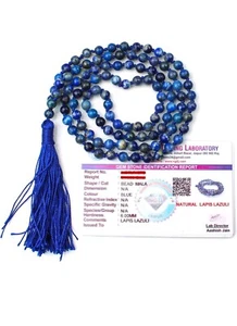 Certified Lapis Lazuli Mala | 6 mm 108 Beads Mala | - Picture 1 of 2