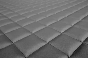 Gesteppt ECO-Leder Kunstleder möbelstoffe pvc materialen 10mm GRAU - Bild 1 von 1