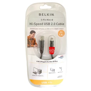 Belkin 5-Pin Mini-B Cable USB 2.0 6' USB to Digital Camera - Picture 1 of 4