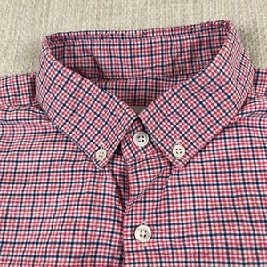 Steven Alan Short Sleeve Button Down Shirt Mens Medium M Red Check Pattern USA - Picture 1 of 12