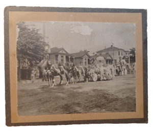 Cabinet Card Photo Parade Floats, Horses, Houses & People Sacramento Ca JRR30 - Picture 1 of 6