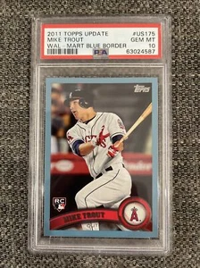 Mike Trout 2011 Topps Update BLUE WALMART RC PSA 10 Gem Mint Very Low Pop