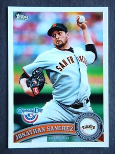 Jonathan Sanchez #108 Topps 2011 Baseball Card (San Francisco Giants) LN
