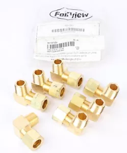 7-Pack Fairview 69-8C Brass Elbow Tube Fitting, 1/2" Tube OD x 3/8" Male NPT - Picture 1 of 3