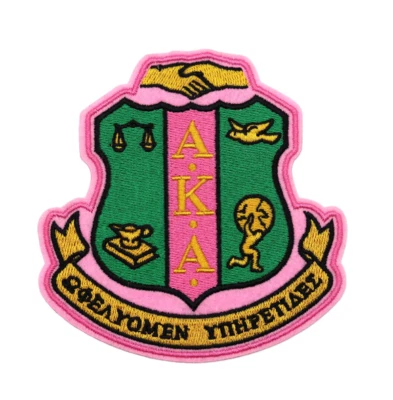 Alpha Kappa Alpha AKA Sorority - SHIELD - Embroidered Iron-On Patch