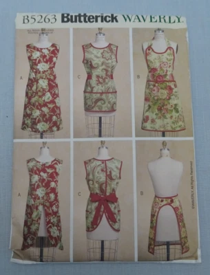 BUTTERICK Sewing Pattern B5263 Waverly APRONS 6 styles Size 8 10 12 14 16 18 NOS - Image 1 of 2