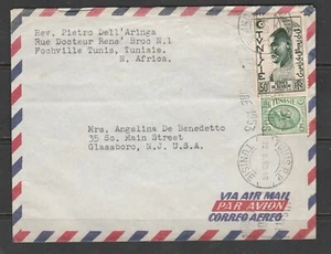 Túnez 1953 cubierta para Glassboro NJ con Scott#'s 212, 218 - Imagen 1 de 2