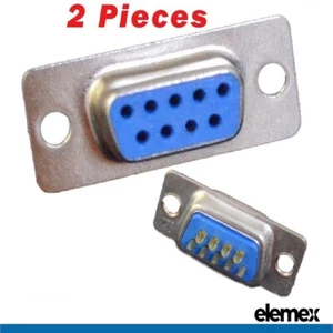 2 Pcs DB9 RS232 Female Serial Port Connectors/9 pin - Solder Type - Picture 1 of 2