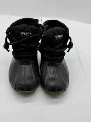 SPERRY Talla 7 Agua Salada Niñas Pequeñas Pato Botas Acolchadas Top Negro Cremallera seminuevas Foto 1 de 4