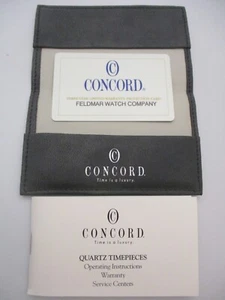 Open CONCORD 3 Year Watch Warranty Card Operating Instructions Manual and Wallet - Picture 1 of 18