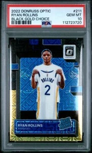 2022 DONRUSS OPTIC #211 RYAN ROLLINS BLACK GOLD CHOICE 7/8 RATED RC PSA 10 PE - Picture 1 of 2