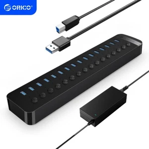 ORICO Industrial USB 3.0 HUB 16 Port OTG Splitter w/ On/Off Switch for Laptop PC - Picture 1 of 28