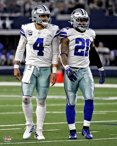 Dak Prescott and Ezekiel Elliott Dallas Cowboys Unsigned Photo Cover