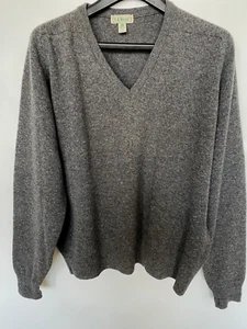Vintage LL Bean Men's ExLarge  Gray Lambs Wool Raglan Sleeve Classic Sweater - Picture 1 of 6