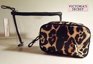 Neu mit Etikett Set 2-teilig Victoria's Secret Leopard Kosmetiktasche Duo Reise Schminktaschen Neu - Bild 1 von 12