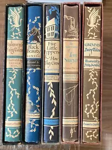 5 ILLUSTRATED JUNIOR LIBRARY BLACK BEAUTY GRIMM ANDERSENS 5 LITTLE PEPPER SAWYER - Foto 1 di 6