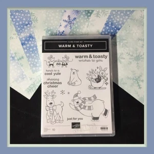 Stampin Up! WARM & TOASTY Stamp Set & SNOWFLAKE SPLENDOR DSP. - Picture 1 of 17